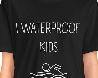 Camiseta de instrutor de natação, camiseta infantil impermeável, camiseta divertida unissex para professor de natação, camiseta de manga curta