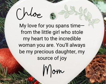 Daughter Ornament Daughter Mom and Daughter Ornament Christmas Gift 2023, Favorite Daughter Gift From Mom to Daughter Proud of You