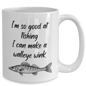 Walleye Gift Fisherman Gift Fishing Gift for Him Walleye Coffee Cup Fathers Day Gift Funny Fishing Gifts Yellow Pike Fish Gift Idea