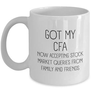Personalized Financial Analyst Gift, Wealth Management Gifts, Custom CFA Student Graduate Coffee Mug,  Finance Student Gift