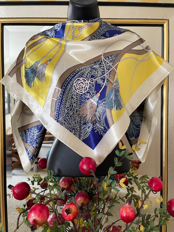 Fashion Scarf - Yellow Floral Scarf - Head Scarf … - image 1