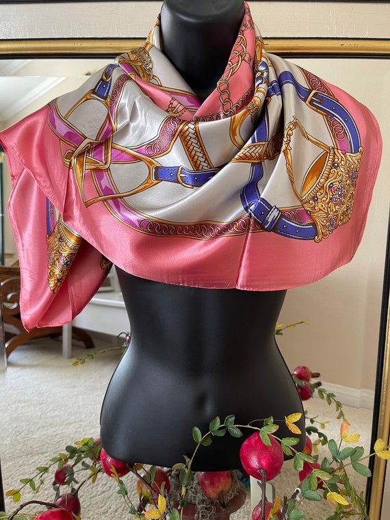 Satin Scarf Royal Silk Scarf Pink Silk Scarf H… Gem
