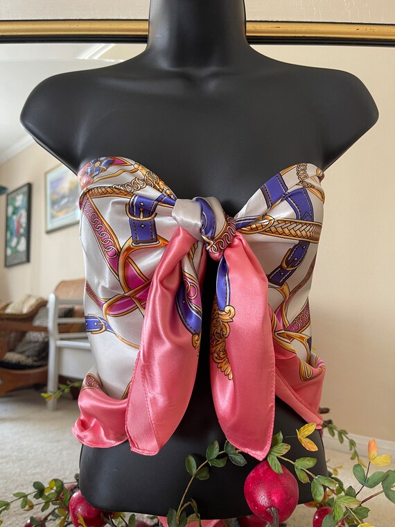 Satin Scarf - Royal Silk Scarf - Pink  Silk Scarf… - image 8