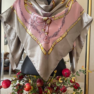 Women Neck Scarf - Vintage Silk Scarf - Handbag Scarf - Head Cover - Hair Scarf - Silk Bandana - Handbag Scarf - Gift For Her - Women Scarf