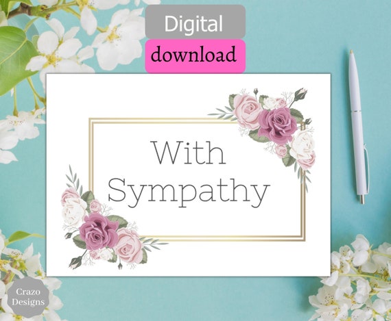 With Sympathy Flower Sympathy Greeting Card, With Sympathy Greeting Card
