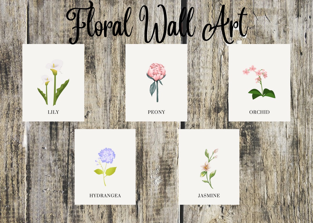 Minimalist Floral Wall Art - PRINTABLE DOWNLOAD - Etsy