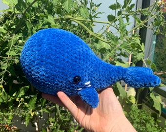 crocheted blue whale