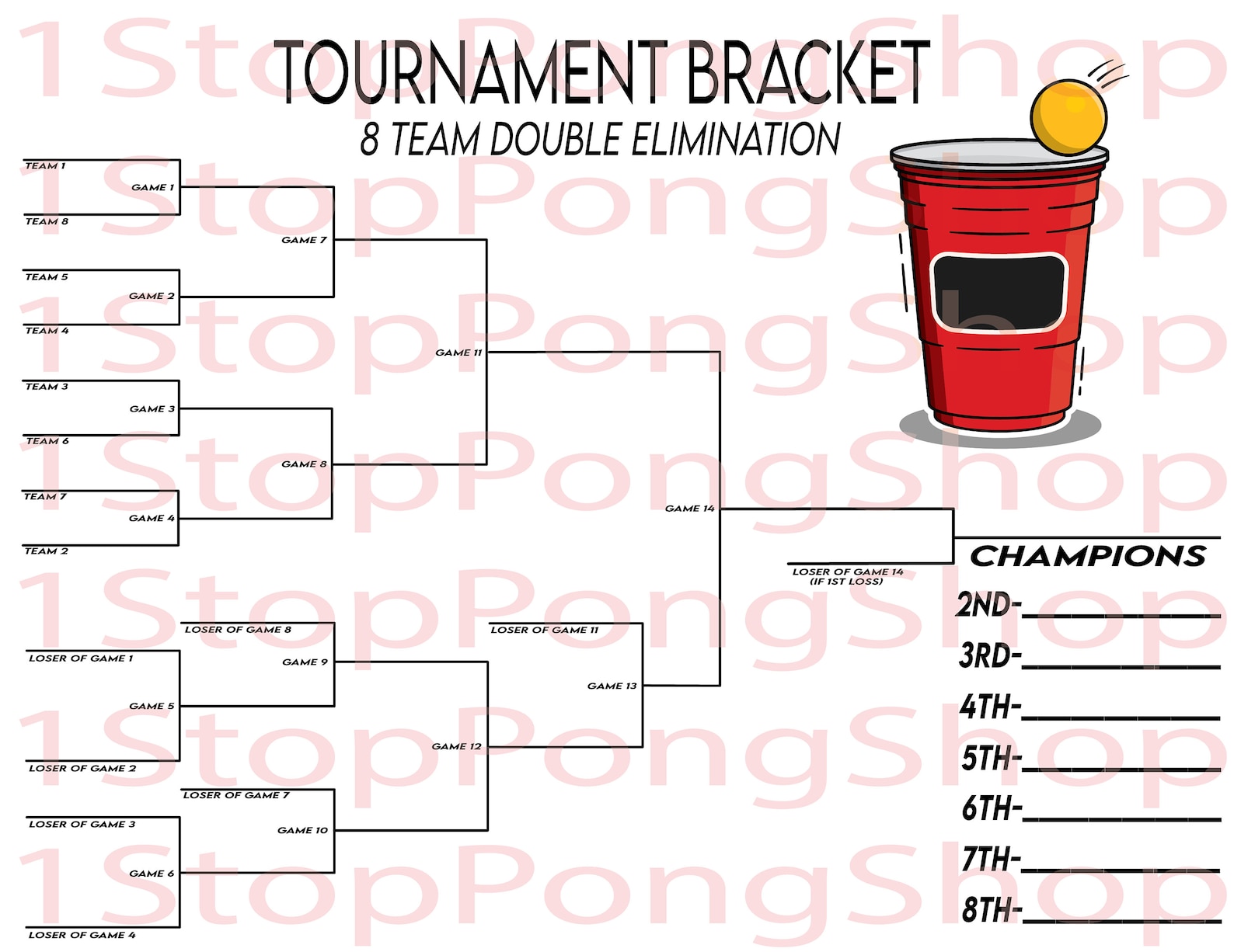 6 Team Double Elimination Beer Pong Tournament Bracke vrogue.co
