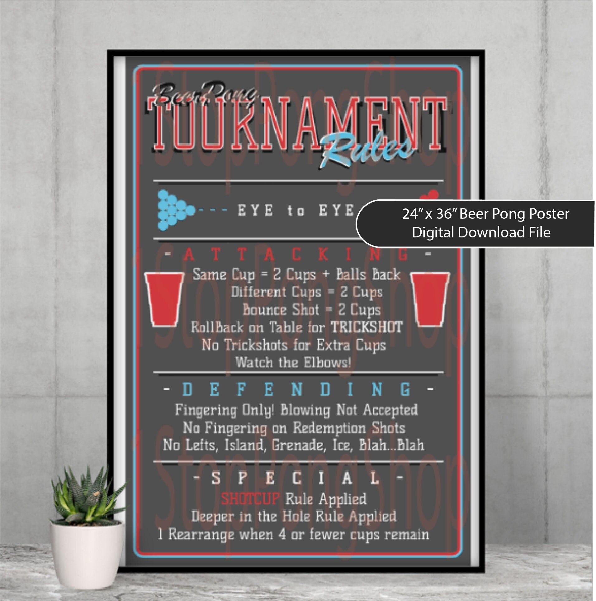 CUSTOMIZABLE Beer Pong Tournament Rules Poster, Instant Download ...