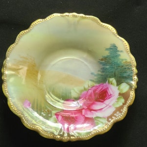 Porcelain Rose Ruffle Edge Dessert Dish Set of 3