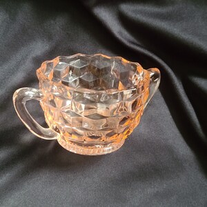 VTG Cubist Jeannette Pink Depression Glass Pink Sugar Bowl
