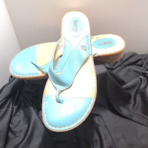 Born Leather Turquoise Sandals size 11