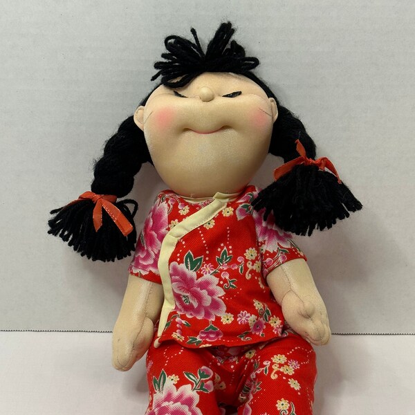 Rice Paddy Babies Soft Sculpture 15 inch Asian Doll 1984 Hong Kong