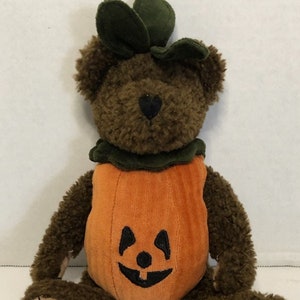 Boyds Bear Jointed Punkie Boobear Jack O Lantern Halloween