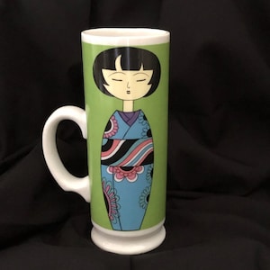 Vintage Kokeshi Doll Mug