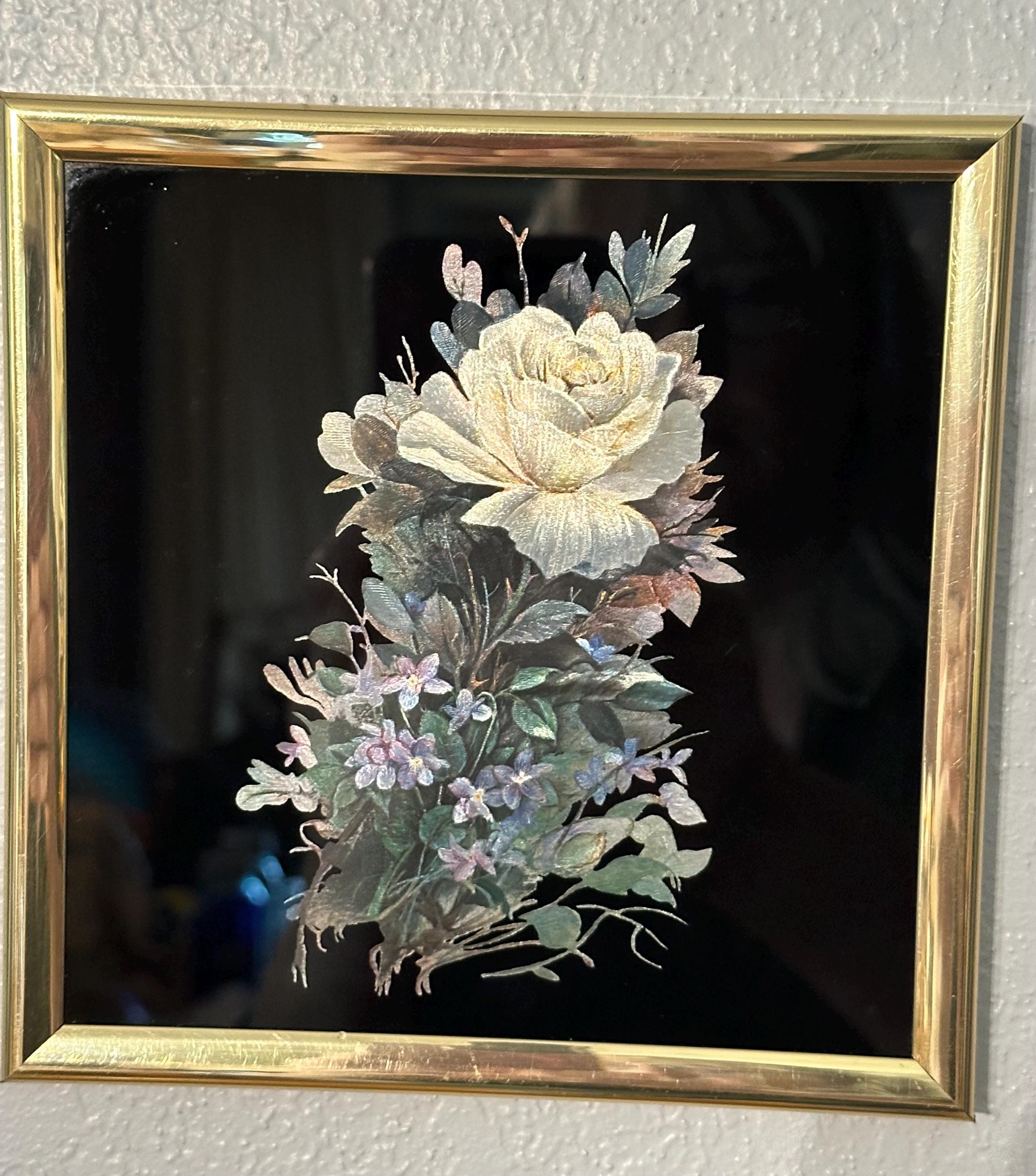 Kafka Industries Foil Rose Violet Floral Print 6x 6 Inches 1983 - Etsy