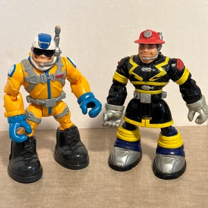 Rescue Heroes Cliff Hanger e Fireman Figura de ação articulada Fisher-Price Cake Toppers