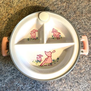 Excello Divided Baby Food Baby Food Warming Dish Pink Little Bo Peep
