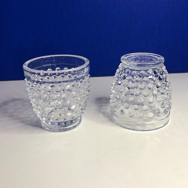 Vintage Hobnail Clear Glass Cups Tumblers Candle Votive Set of Etsy