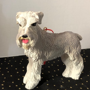 Schnauzer Dog Grey White Holiday Christmas Ornament Figurine