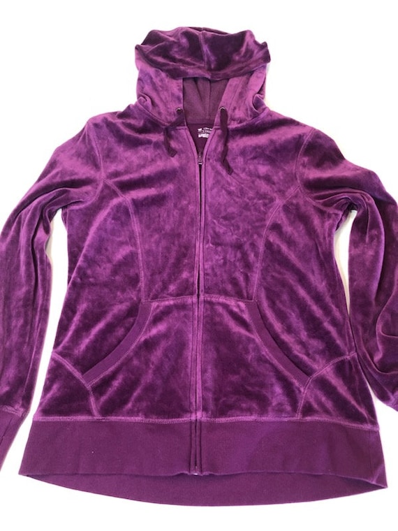 Tek Gear Hoodie Purple Velvet Velour Full Zip Long Sleeve Women's Large  Athleisure Y2K -  Canada