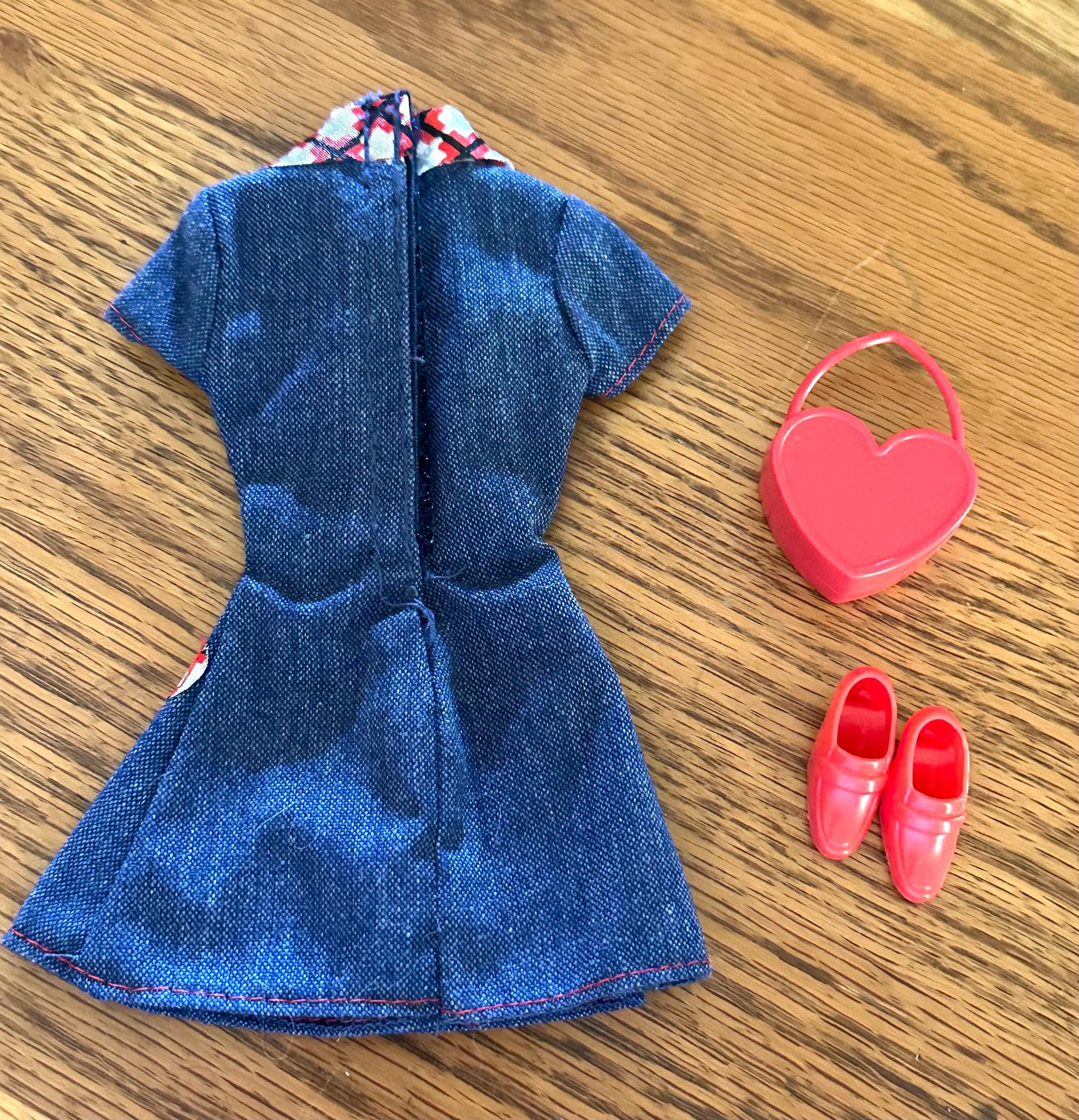 princess polly baby blue dress Barbie Doll Clothing, Fashion Pack with Ruffled Pink Heart Dress &  Accessories (1 Outfit) main image 1