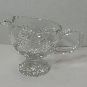 Gravy Sauce Pedestal Footed Pressed Glass Pitcher Vintage