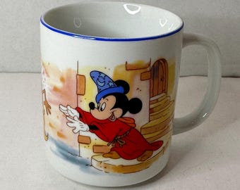 Fantasia Mickey Mouse Disney Ceramic Mug Made in Japan