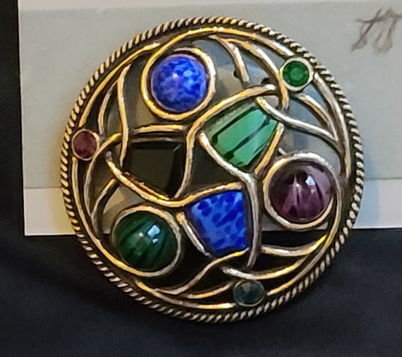Celtic Coils Green Enamel Scarf Ring - Gift Boxed