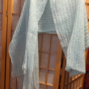 Gossamer Turquoise Crocheted Wrap 112 x 24 inches