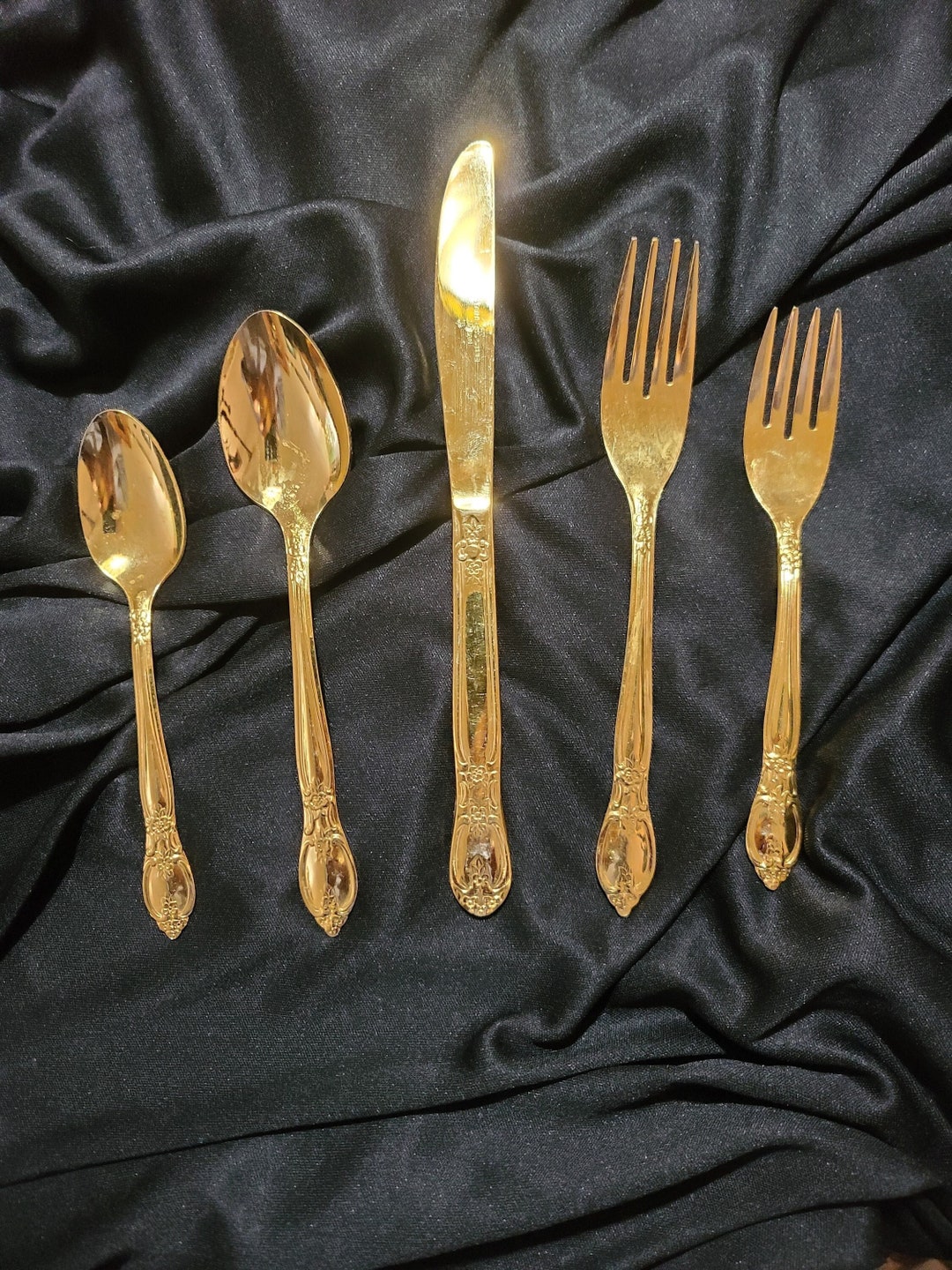 Antique gold best sale silverware
