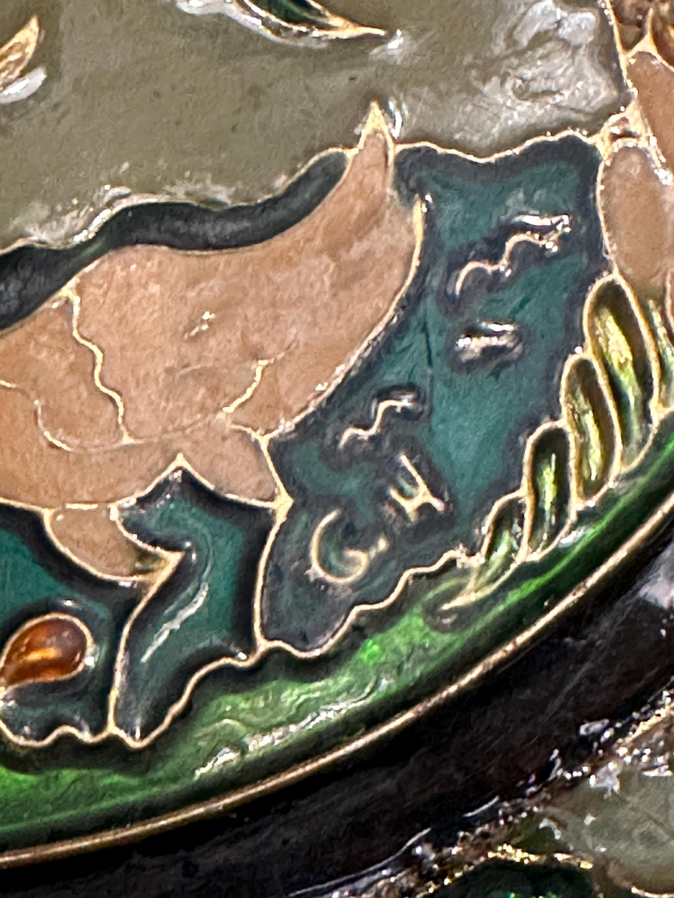 中国七宝焼きの銘入り壁掛け「鳥と花」 - Etsy 日本