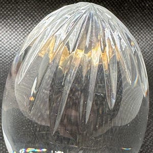 Vintage Baccarat Signed Cut Crystal Egg with Stand image 4