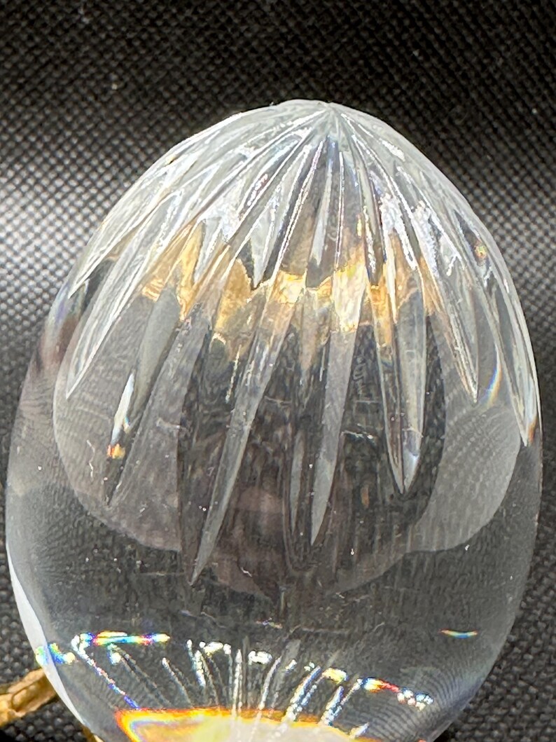 Vintage Baccarat Signed Cut Crystal Egg with Stand image 4