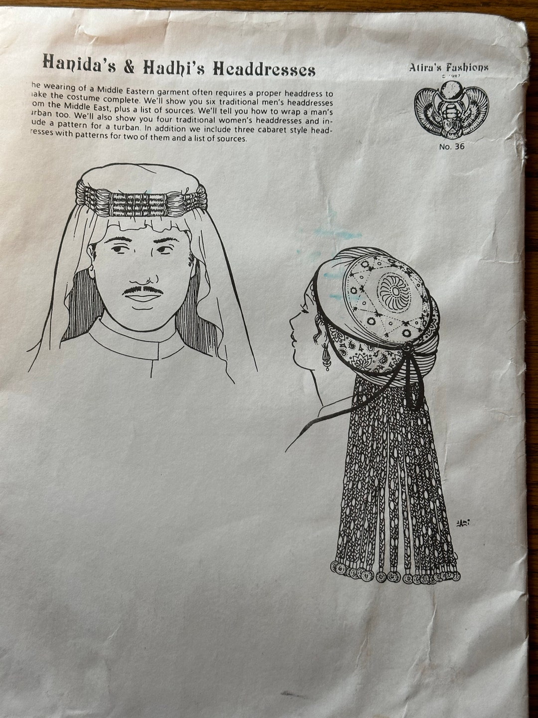 Head Ress Pattern Middle Eastern Headdress Sewing Pattern Hanidas and Hadhis Uncut VTG - Etsy