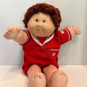 Toothy Cabbage Patch Kids 1982 Original Appalachian Artworks Red Hair Green Eyes Red Sailor Suit