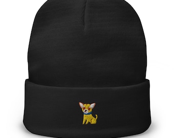 Chihuahua Beanie, Embroidered Dog Mom Beanie, Gift For Chihuahua Owner, Funny Chihuahua Hat, Embroidered Dog Beanie, Chihuahua Gift, Dog Dad