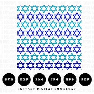 Star of David Pattern SVG, Sacred Geometry Background PNG, Jewish Digital Paper for Hanukkah, Cricut Ready, Commercial Use, Digital Download