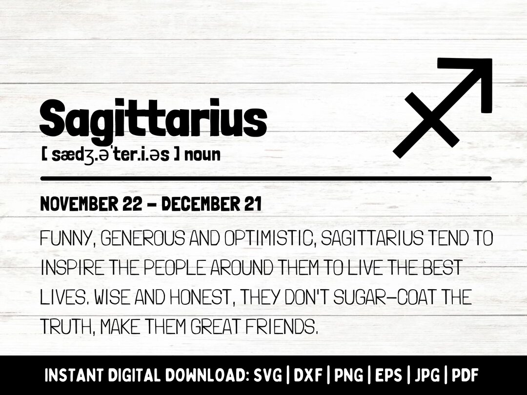 Sagittarius Definition SVG Zodiac Sign Svg Star Sign Svg Etsy