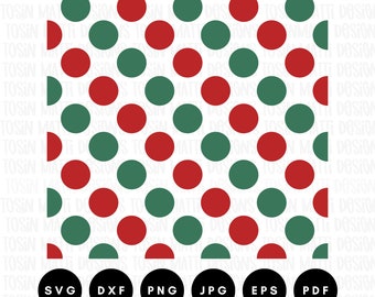 Noël à pois motif Svg, vacances pois fond Png, pointillé Svg, Svg motif rétro, fichiers Svg pour Cricut, téléchargement numérique