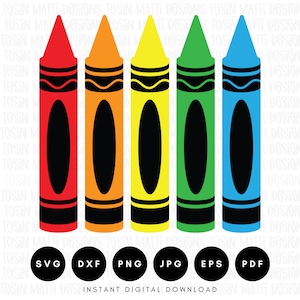 Crayons Svg, Crayon Set Svg, Crayons Cut File, Back To School Svg, Teacher Appreciation Svg, Svg Files for Cricut, Digital Download