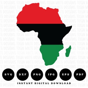 Pan African Colors Afrika Karte svg, schwarze Geschichte Monat svg, Cricut bereit-Datei für kulturelles Kunsthandwerk & Geschenke, kommerzielle Nutzung, digitaler Download