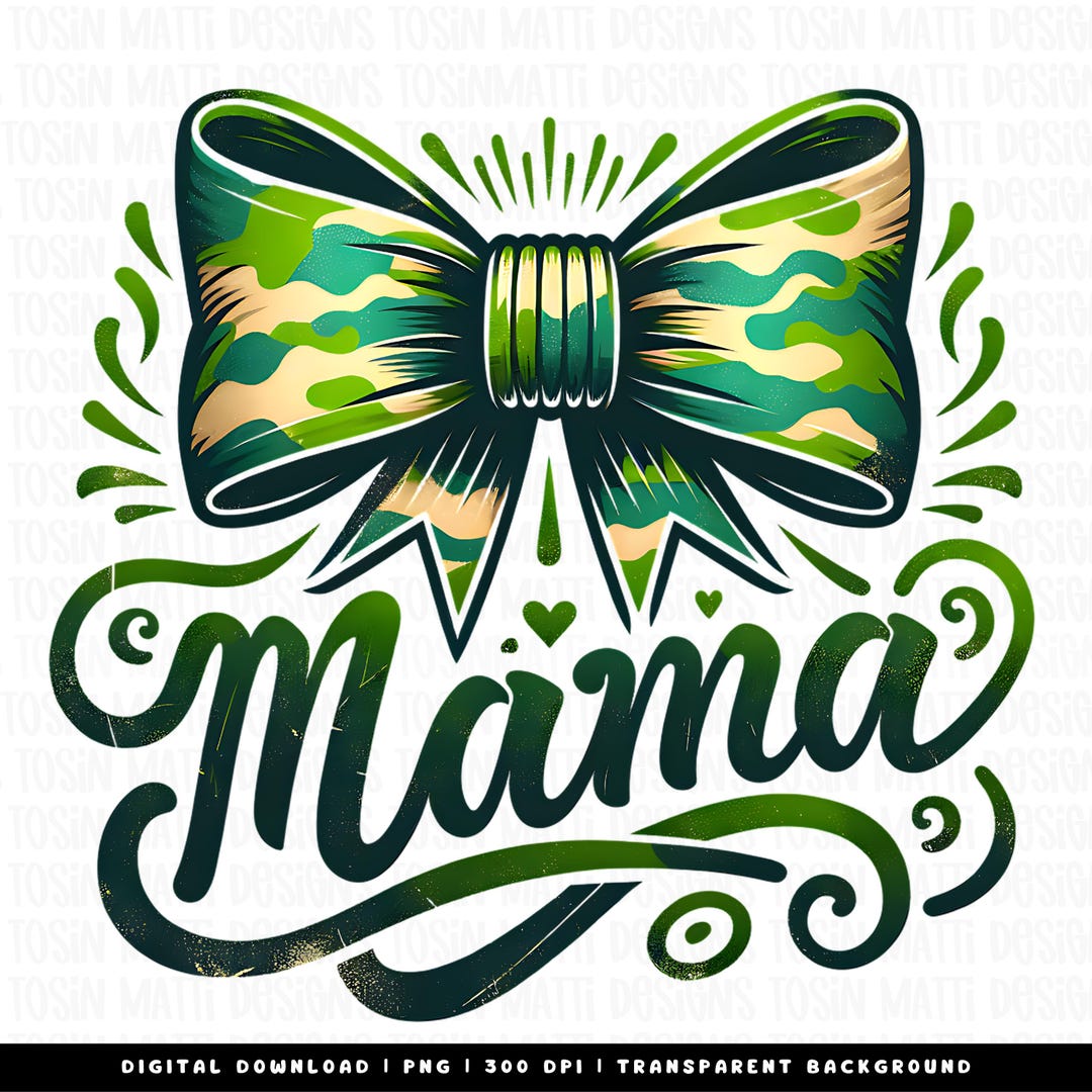 Mama Camo Coquette Bow PNG, Camouflage Bow Sublimation Design, Hunting ...