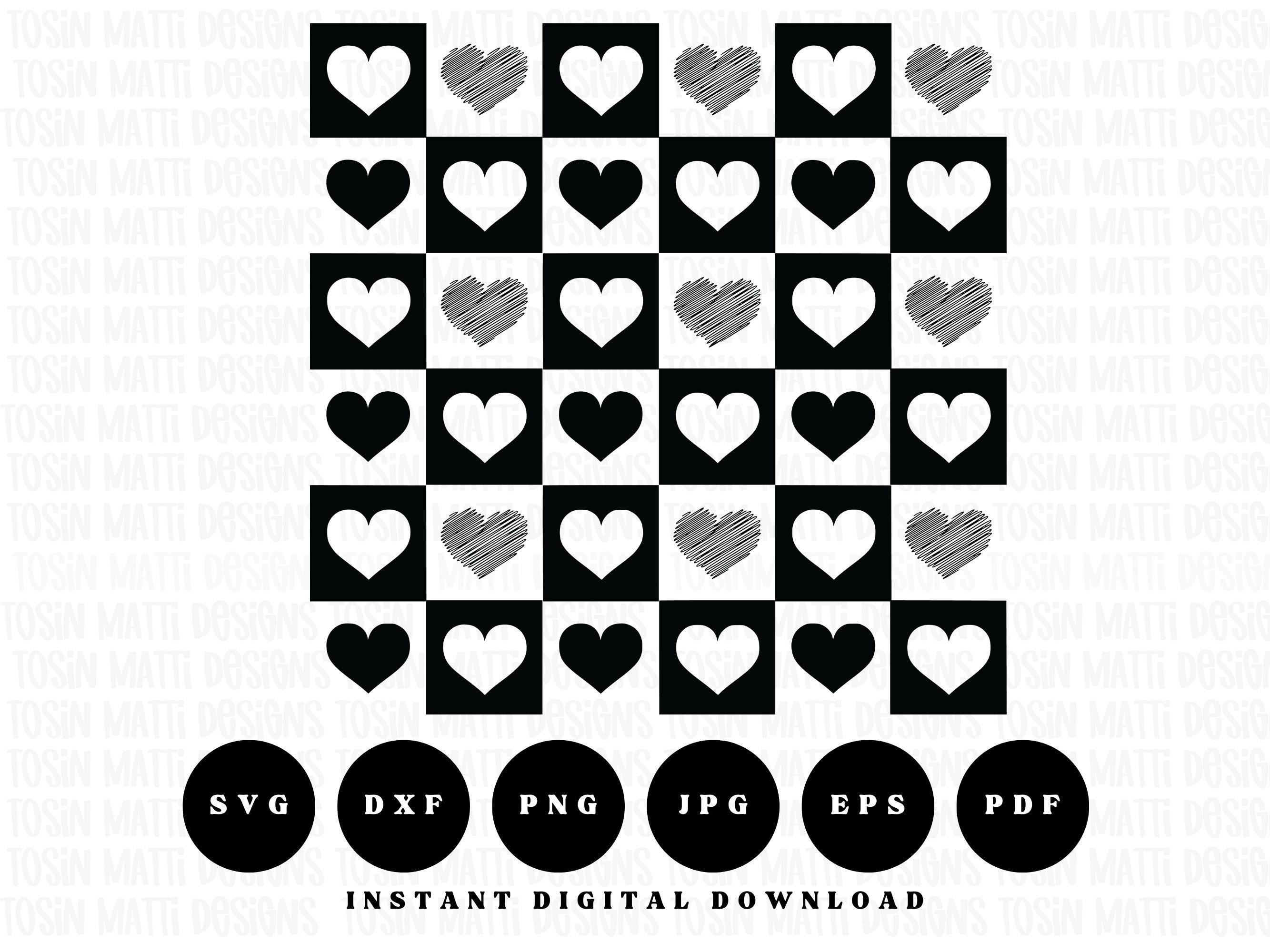 Heart Pattern Svg, Seamless Checkered Background Svg, Valentine’s ...