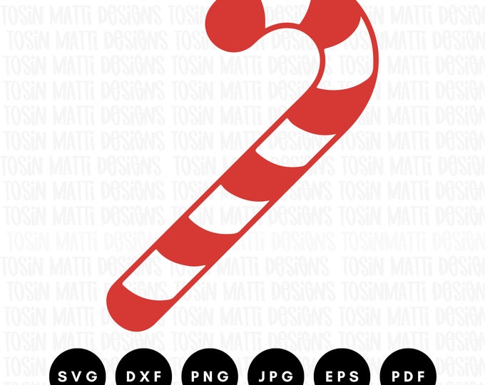 Candy Cane SVG, PNG, PDF, Dxf - Cut Files - Cricut - Christmas- Winter ...