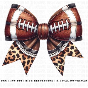 Football Coquette Bow PNG, Trendy Sports Sublimation Design for Game Day, Great for Football Mom Gifts, Commercial Use, Digital Download