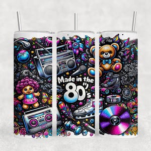 Hergestellt in den 80er Jahren Tumbler Wrap - Lustiges nostalgisches 20 Unzen Skinny Sublimation Design, perfektes Retro Geschenk, kommerzielle Nutzung, sofortiger digitaler Download