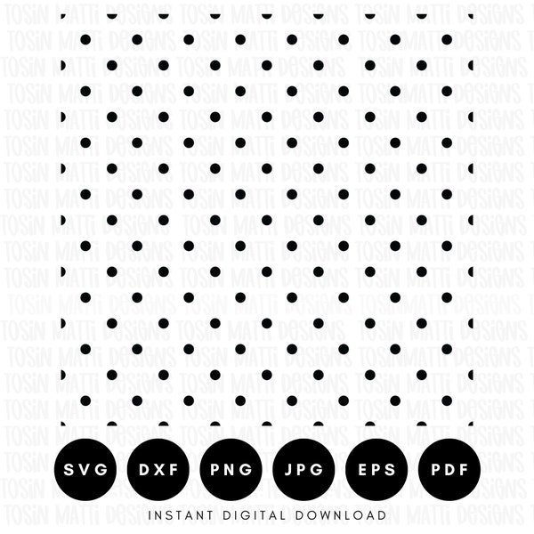 Seamless Polka Dots Pattern Svg, Polka Dot Background Svg, Dotted Pattern Svg, Retro Pattern Svg, Svg File for Cricut, Digital Download