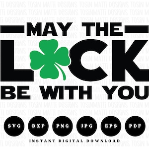 Moge het geluk met je zijn Svg, Retro St Patrick's Day, perfect voor parodie T-shirt ontwerp & Cricut ambachten, digitale download voor commercieel gebruik