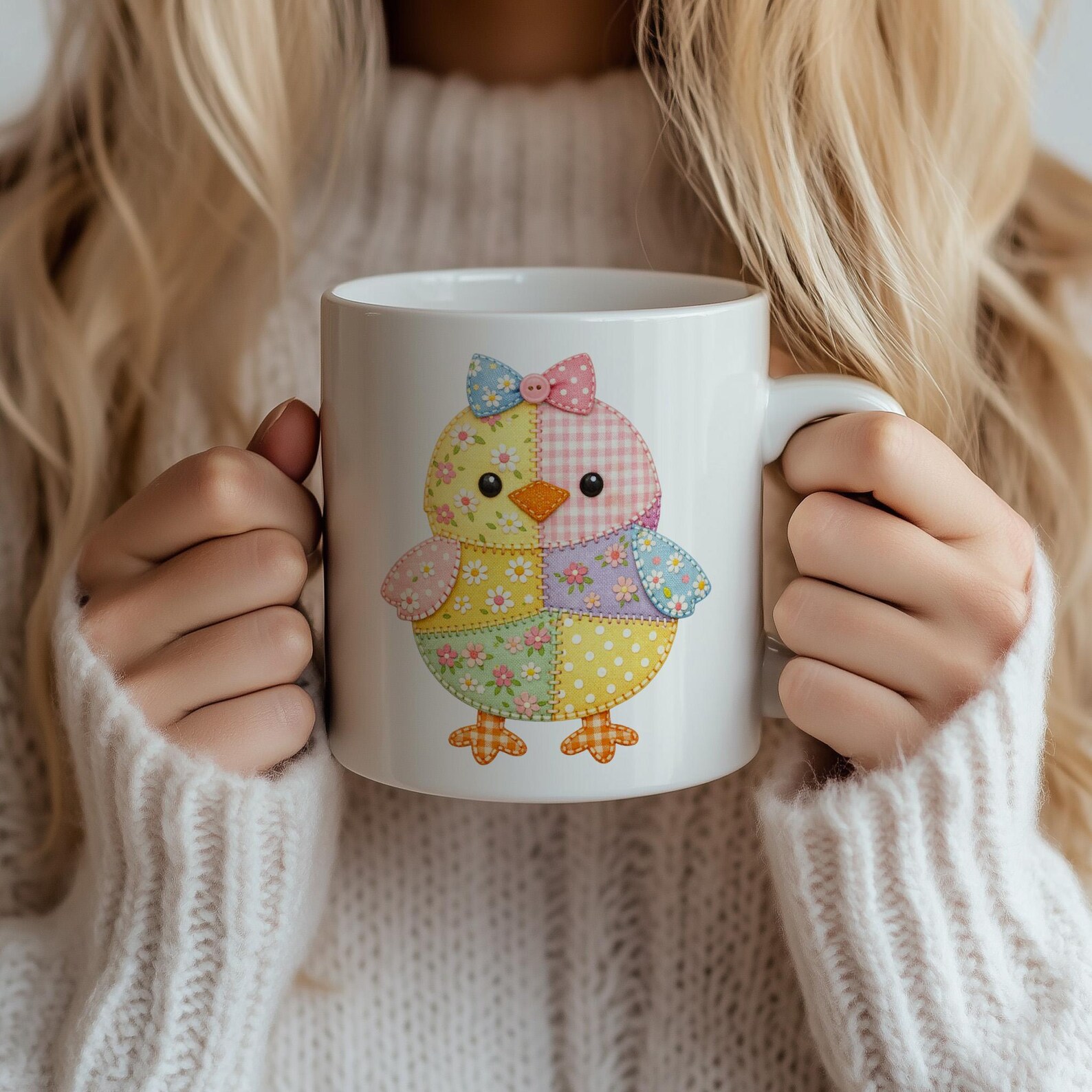Patchwork Chick PNG - Easter Faux Fabric Clipart, Spring Chicken ...
